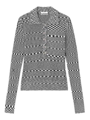 GANNI: Poloshirts - Poloshirt - Grau