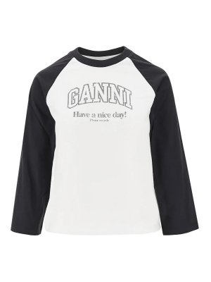 GANNI: Tシャツ - Tシャツ - 白