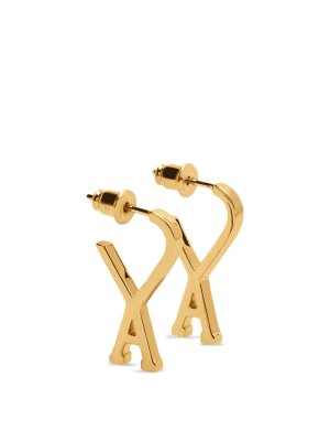 AMI PARIS: Earrings - Small Ami De Coeur Hoop Earrings