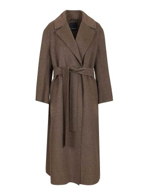 S MAX MARA: knee length coats - Luna Wrap Coat In Virgin Wool