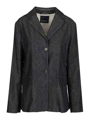 S MAX MARA: denim jacket - Leone Stretch Denim Jacket