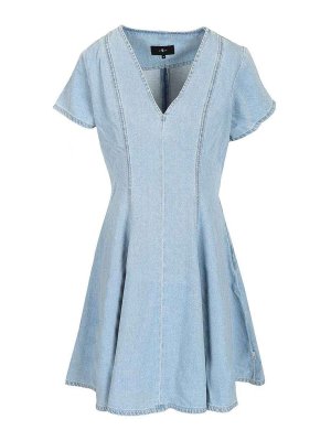 7 FOR ALL MANKIND: Knielange Kleider - Knielanges Kleid - Hellblau