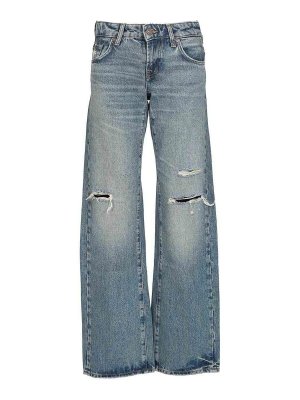 7 FOR ALL MANKIND: Jeans Rectos - Vaqueros Rectos - Azul Claro