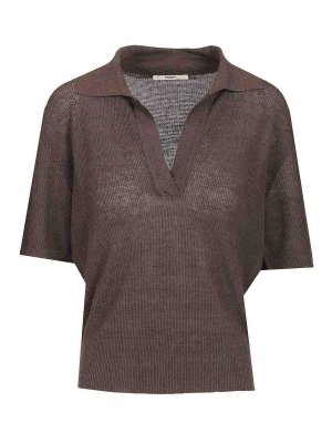 BARENA VENEZIA: Strickpullover mit Rundhalsausschnitt - Rundhalspullover - Braun