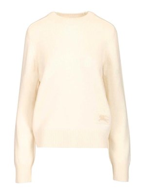 BURBERRY: Strickpullover mit Rundhalsausschnitt - Rundhalspullover - Beige