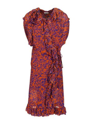 DRIES VAN NOTEN: ニーレングスドレス - 膝丈ドレス - オレンジ
