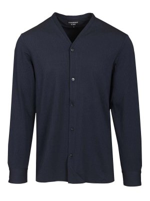EMPORIO ARMANI: shirts - Seersucker V-Neck Shirt