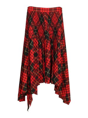 ALEXANDER MCQUEEN: Knee length skirts & Midi - Macqueen Tartan Asymmetric Skirt
