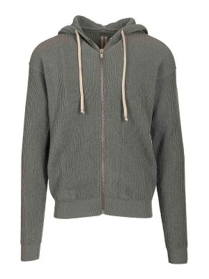 RICK OWENS: Sweatshirts & Sweaters - Ribbed Wool Hooded