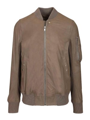 RICK OWENS: leather jacket - Aviator Leather Jacket