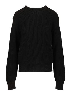 RICK OWENS: Strickpullover mit Rundhalsausschnitt - Rundhalspullover - Schwarz