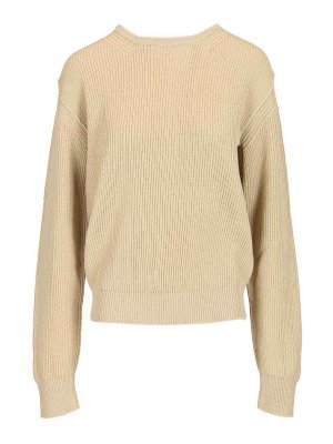 RICK OWENS: Strickpullover mit Rundhalsausschnitt - Rundhalspullover - Beige