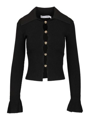 Self Portrait: Strickpullover mit Rundhalsausschnitt - Rundhalspullover - Schwarz