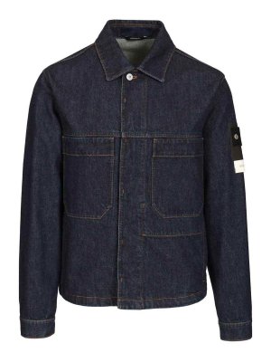 STONE ISLAND: denim jacket - Denim Coach Jacket
