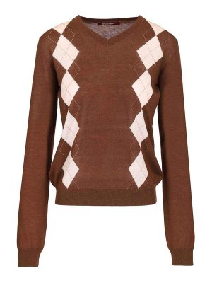 MAX MARA STUDIO: Strickpullover mit Rundhalsausschnitt - Rundhalspullover - Bunt