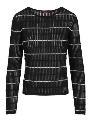 MAX MARA STUDIO: Strickpullover mit Rundhalsausschnitt - Rundhalspullover - Blau