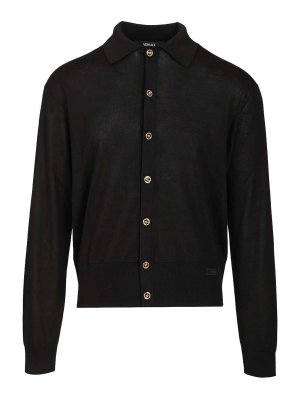 VERSACE: cardigans - Cotton And Silk Cardigan