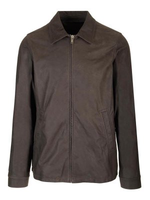 RICK OWENS: レザージャケット - レザージャケット - ブラウン