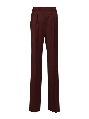 Max Mara: カジュアルトラウザー - カジュアルパンツ - ダークレッド