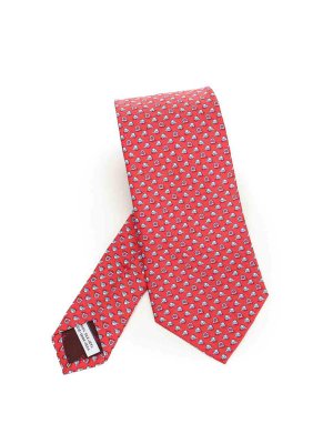 SALVATORE FERRAGAMO: Corbatas y pajaritas - Corbata - Rojo