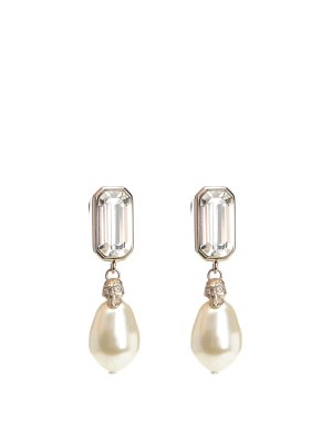 ALEXANDER MCQUEEN: Earrings - Skull Earrings With Pearls
