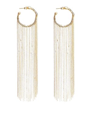 FORTE FORTE: Earrings - Hoop Earrings With Decorative Fringes