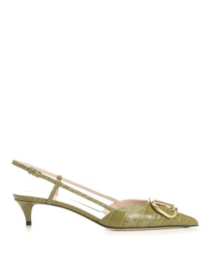 VALENTINO GARAVANI: sandals - Vlogo Signature Slingback In Leather