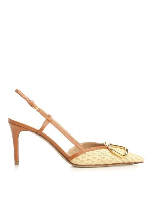 VALENTINO GARAVANI: scarpe décolleté - Dcollet slingback Vlogo Signature in rafia