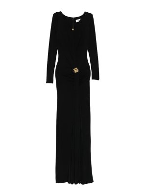 ELISABETTA FRANCHI: Knielange Kleider - Knielanges Kleid - Schwarz