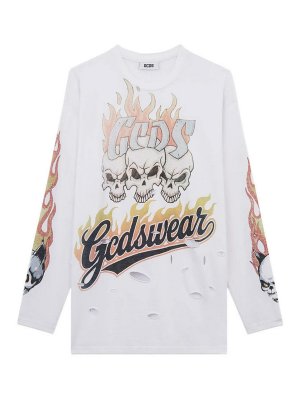 GCDS: Sudaderas y suéteres - Sudadera - Blanco