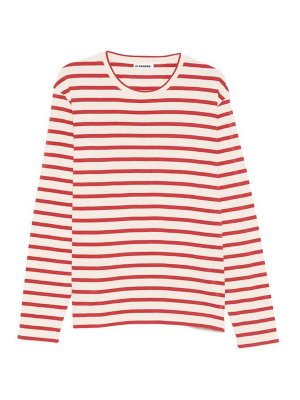 JIL SANDER: Strickpullover mit Rundhalsausschnitt - Rundhalspullover - Beige