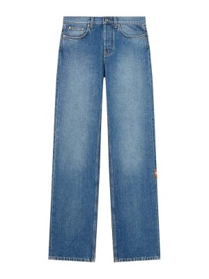 OFF-WHITE: Jeans Rectos - Vaqueros Rectos - Azul