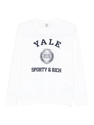 SPORTY & RICH: Strickpullover mit Rundhalsausschnitt - Rundhalspullover - Weiß