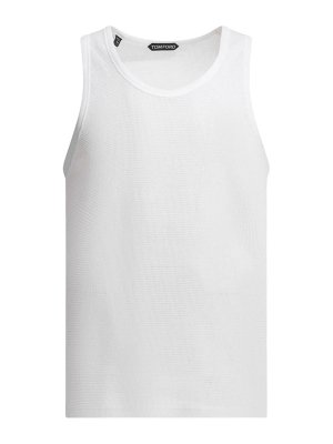 TOM FORD: Strickpullover mit Rundhalsausschnitt - Rundhalspullover - Weiß