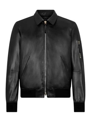 TOM FORD: Lederjacken - Lederjacke - Schwarz