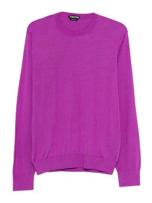 TOM FORD: Strickpullover mit Rundhalsausschnitt - Rundhalspullover - Lila
