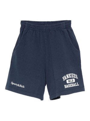 SPORTY & RICH: トラウザーショーツ - ショートパンツ - ブルー