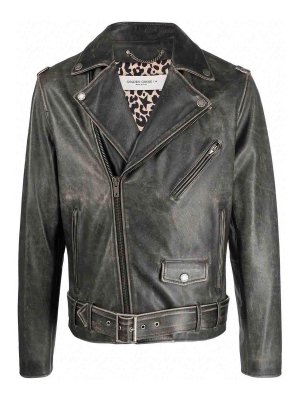 GOLDEN GOOSE: leather jacket - Biker jacket
