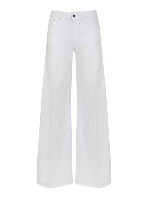 DONDUP: casual trousers - Marlen Wide Leg Trousers In White Bull