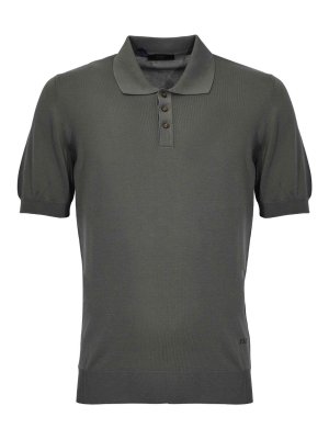 FAY: polo shirts - Military cotton knit polo shirt
