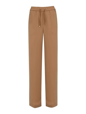 HERNO: casual trousers - Straight trousers in camel technical fabric