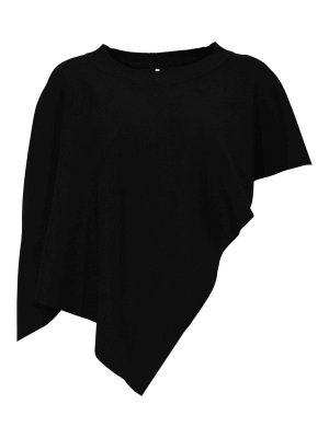 LIVIANA CONTI: tuniche - Cappa Lila In Maglia Di Viscosa Nero