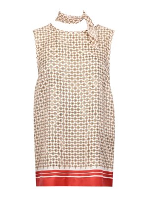 MAX MARA STUDIO: Tops & Tank tops - Mst Box Printed Silk Top With Scarf