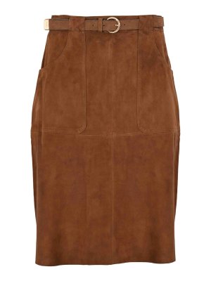 MAX MARA STUDIO: Faldas media pierna y semilargas - Falda Semilarga - Marrón Oscuro