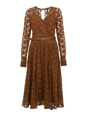 MAX MARA STUDIO: Vestidos media pierna - Vestido Midi - Marrón Oscuro