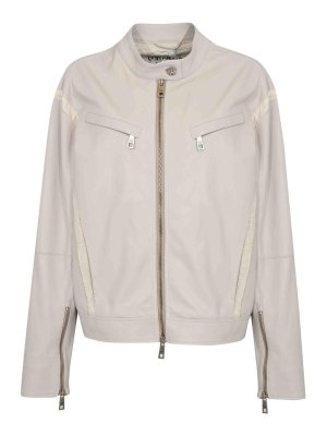 PATRIZIA PEPE: casual jackets - The Racing Skin Biker Leather Jacket