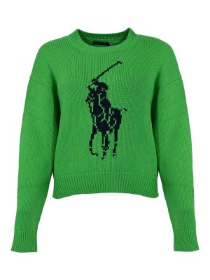 POLO RALPH LAUREN: polo - Maglia In Cotone Con Logo A Intarsio Green