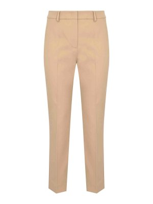WEEKEND MAX MARA: casual trousers - Wkdvite Camel Stretch Cotton Trousers