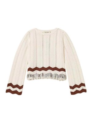 TWINSET: crew necks - Bicbianco/Dark Root jerseys