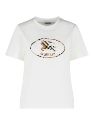 BURBERRY: t-shirts - Frankie White Cotton T-Shirt